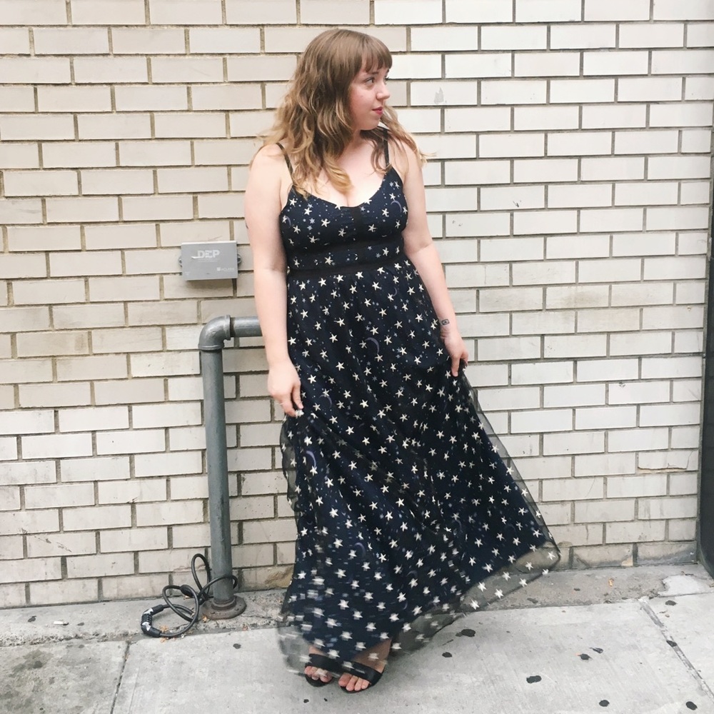 MODCLOTH Navy Starry Night Maxi Dress